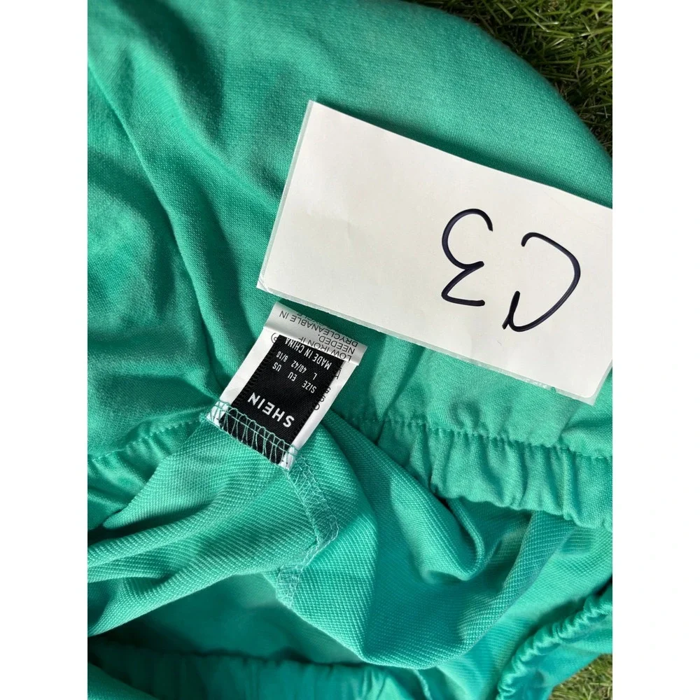 Shein Skirt Blue Mini Elastic Waist Casual Everyday‎ Short Summer Beach